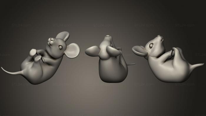 Статуэтки животных (Мышь 1, STKJ_1195) 3D модель для ЧПУ станка